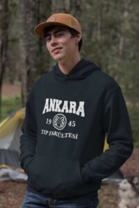Ankara Üniversitesi Tıp Fakültesi 1945 Lacivert Kapüşonlu Sweatshirt