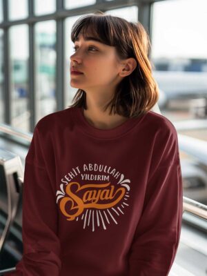 Şehit Abdullah Yıldırım Anadolu Lisesi Bordo Sıfır Yaka Sweatshirt