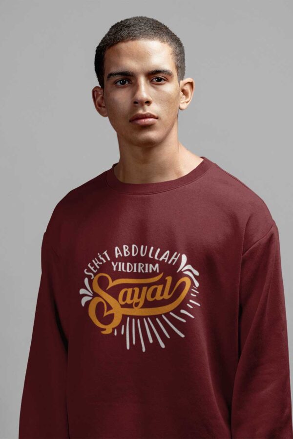 Şehit Abdullah Yıldırım Anadolu Lisesi Bordo Sıfır Yaka Sweatshirt - Görsel 2