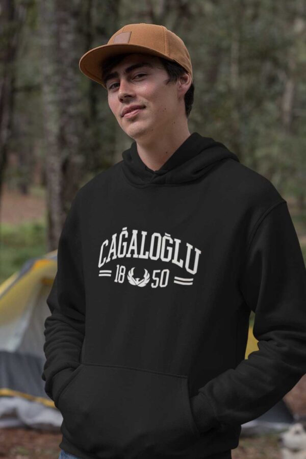 Çağaloğlu Anadolu Lisesi Siyah Kapşonlu Sweatshirt – 1850 Koleksiyon - Görsel 2