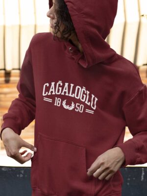 Çağaloğlu Anadolu Lisesi Bordo Kapşonlu Sweatshirt – 1850 Koleksiyon
