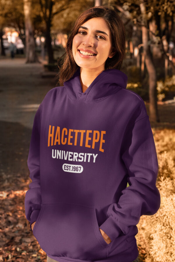 Hacettepe University Mor Kapüşonlu Sweatshirt – EST.1967 Koleksiyon - Görsel 2