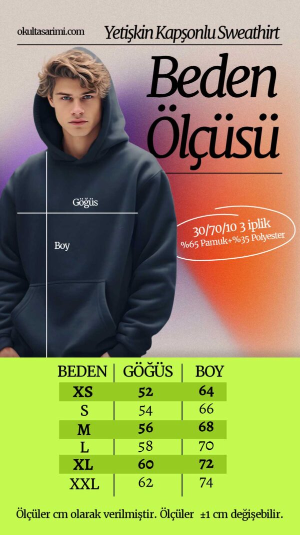 Hacettepe Üniversitesi Diş Hekimliği Kapşonlu Sweatshirt - Görsel 3