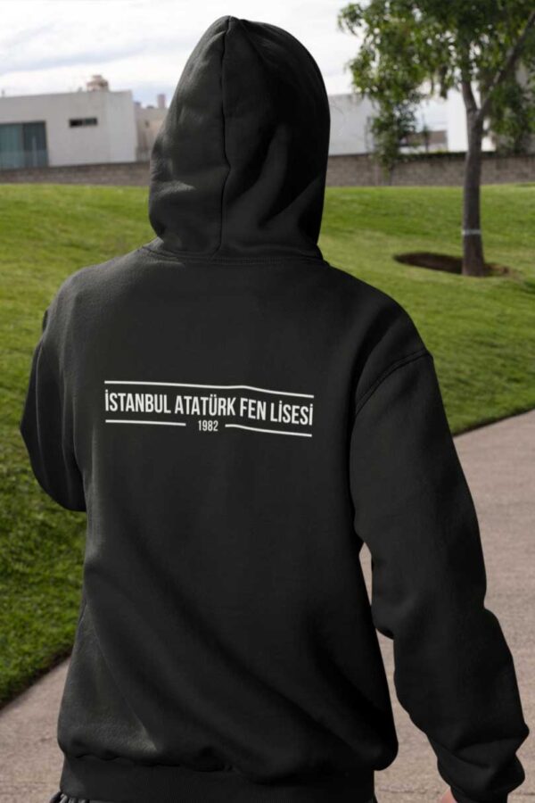 İstanbul Atatürk Fen Lisesi Siyah Kapşonlu Sweatshirt - Görsel 2