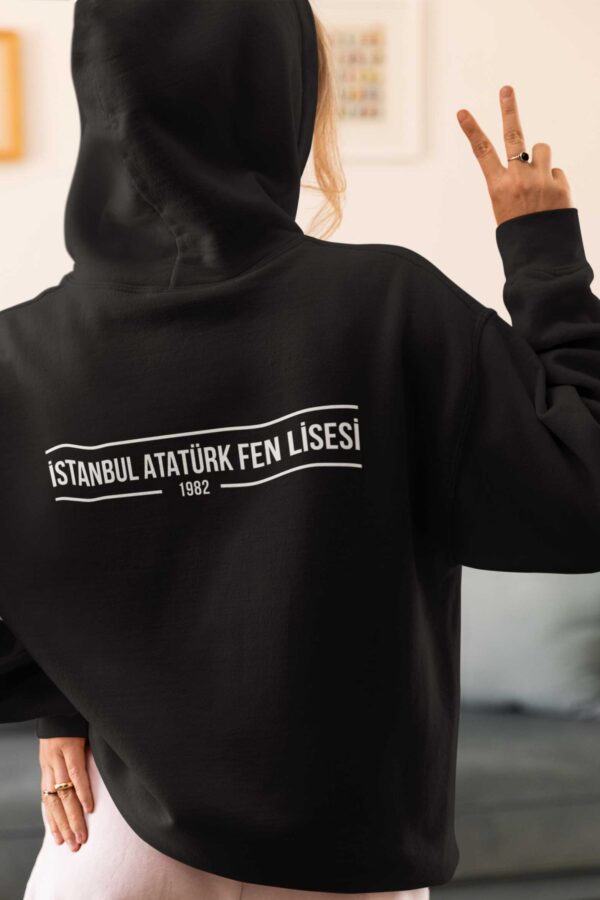 İstanbul Atatürk Fen Lisesi Siyah Kapşonlu Sweatshirt - Görsel 4