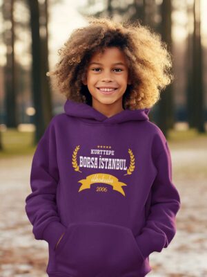 Kurttepe Borsa İstanbul İlkokulu Mor Kapüşonlu Sweatshirt