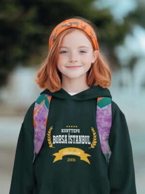 Kurttepe Borsa İstanbul İlkokulu Nefis Yeşili Kapüşonlu Sweatshirt – 2006