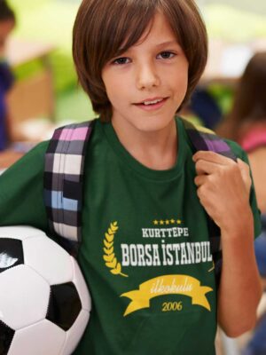 Kurttepe Borsa İstanbul İlkokulu Nefti Yeşili Tişört– 2006