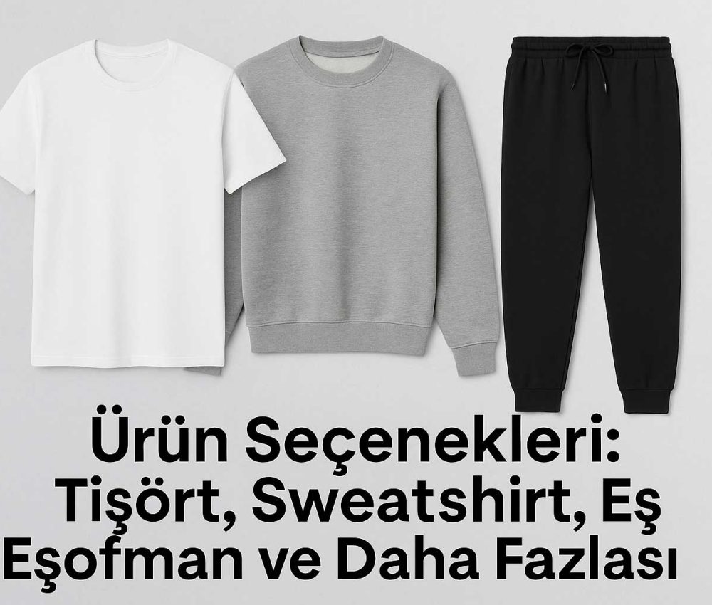 urun-Secenekleri-Tisört-Sweatshirt-Esofman-ve-Daha-Fazlasi Okul kıyafeti seçenekleri: Tişört, sweatshirt, eşofman altı ve daha fazlasıyla öğrenciler için rahat ve dayanıklı kombinler.